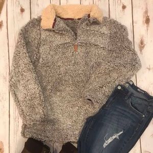 NWT Grey Sherpa Pullover